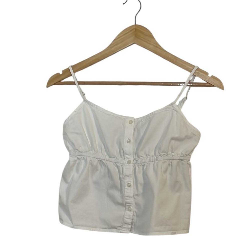 Brandy Melville White Cotton Cami Top, crop